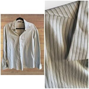 Theory men’s button down striped dress shirt